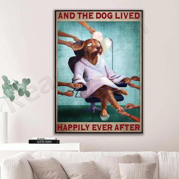 Affiche rétro de toilettage pour chiens – Art mural spa canin & décor