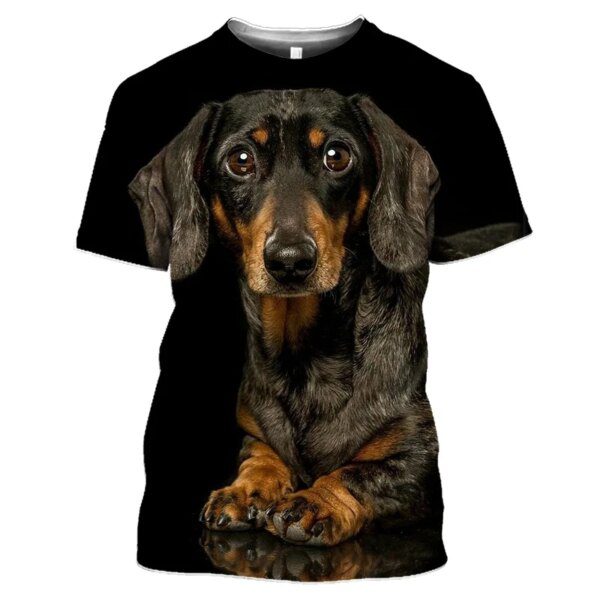 t shirt homme Teckel pour hommes, imprimé 3D, surdimensionné, mignon, chien Dackel
