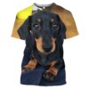 t shirt homme Teckel pour hommes, imprimé 3D, surdimensionné, mignon, chien Dackel