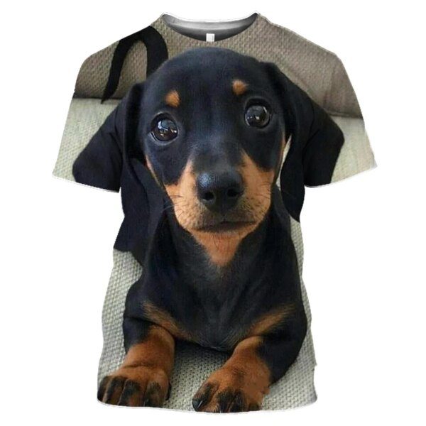 t shirt homme Teckel pour hommes, imprimé 3D, surdimensionné, mignon, chien Dackel