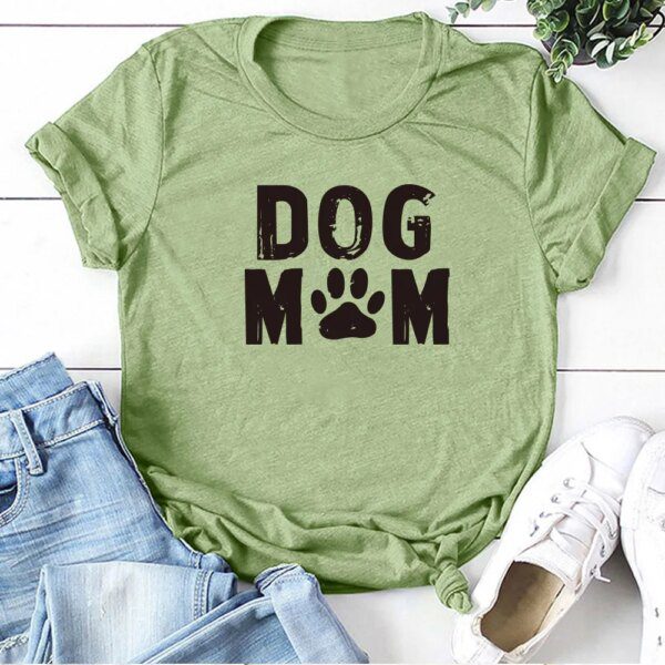 t shirt femmes, ample, estival et décontracté, avec imprimé de chien maman, haut esthétique Harajuku