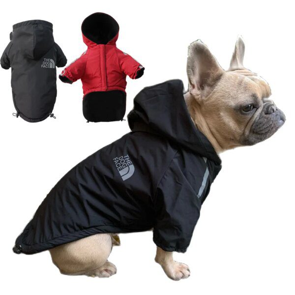 manteau pour chien imperméables pour chiens, veste à capuche en coton, le visage du chien petit chien chat