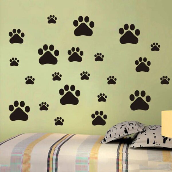 Autocollant mural vinyle pattes de chat & chien – 22 griffes