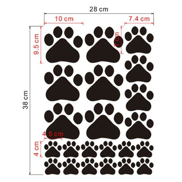 Autocollant mural vinyle pattes de chat & chien – 22 griffes