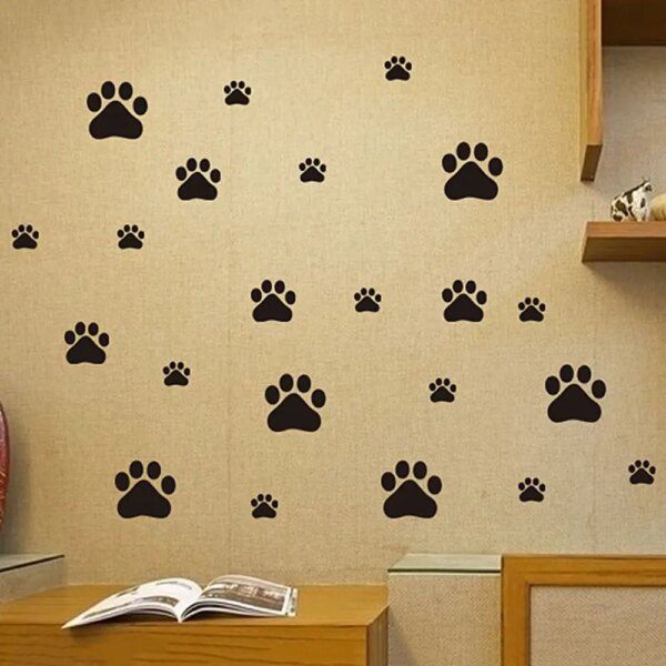 Autocollant mural vinyle pattes de chat & chien – 22 griffes