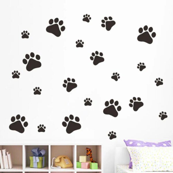 Autocollant mural vinyle pattes de chat & chien – 22 griffes