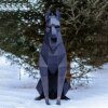 Sculpture Origami Doberman 3D – Papercraft géant fait main