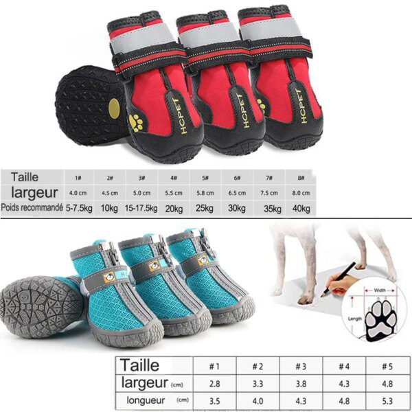 Bottines réfléchissantes imperméables pour chien 🐕 réfléchissantes et imperméables