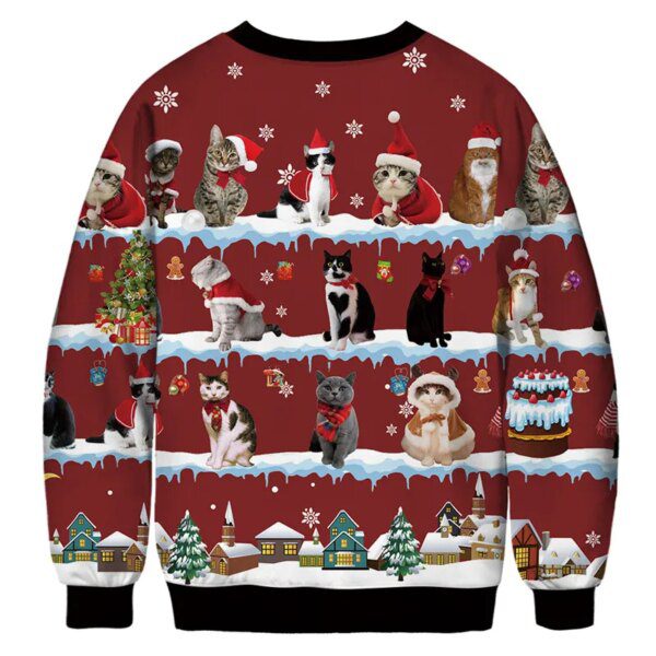 pull noel homme et femme, pull-over de réveillon et de vacances, imprimé chien