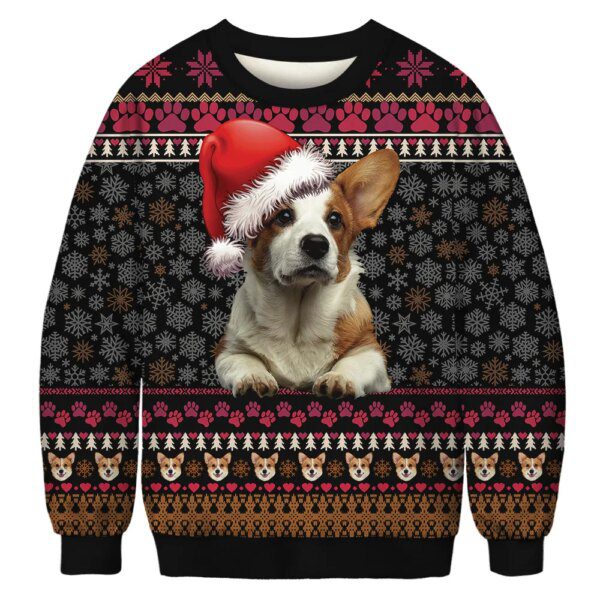 pull noel homme et femme, pull-over de réveillon et de vacances, imprimé chien