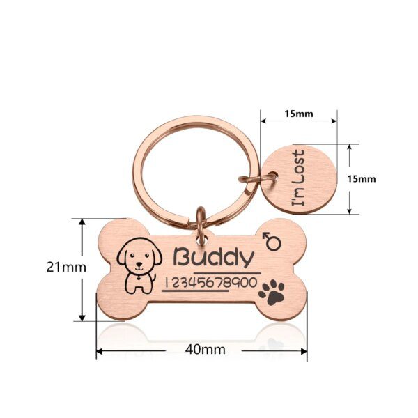 Plaque d'identification personnalisée pour chien et chat