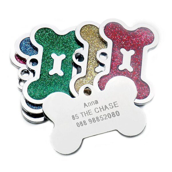 Étiquette d'identification pour animaux de compagnie, gravée gratuitement, nom Anti-perte, pendentif, accessoire pour collier de chien, chat, chiot