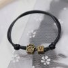 bracelet avec lettre , empreintes de Bronze, chaîne de corde faite à la main, nouvelle mode