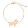 Bracelet à breloques en forme de bouledogue anglais pour femme