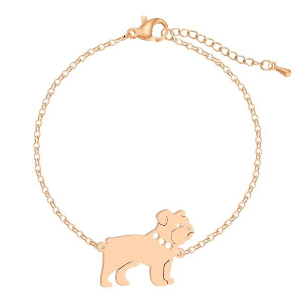 Bracelet à breloques en forme de bouledogue anglais pour femme
