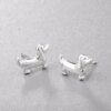 boucle oreille animaux pour femmes, bijoux mignons, imprimé patte d'animal, petit chien en saucisse, teckel, en forme de cœur