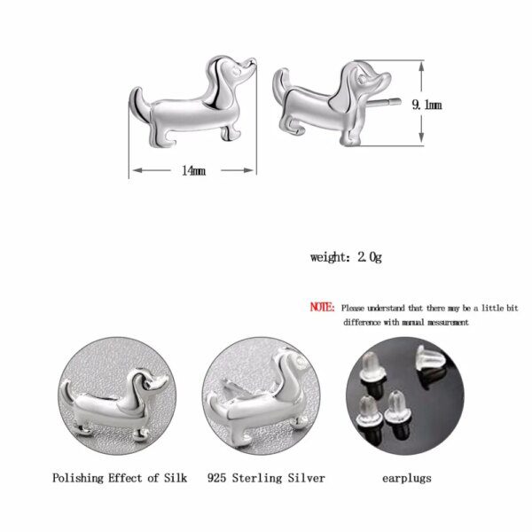 boucle oreille animaux pour femmes, bijoux mignons, imprimé patte d'animal, petit chien en saucisse, teckel, en forme de cœur