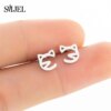 boucle d oreille en acier inoxydable pour femmes et filles, accessoires mignons, girafe, serpent, poisson, lapin, chat, bijoux, chien, abeille