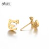 boucle d oreille en acier inoxydable pour femmes et filles, accessoires mignons, girafe, serpent, poisson, lapin, chat, bijoux, chien, abeille