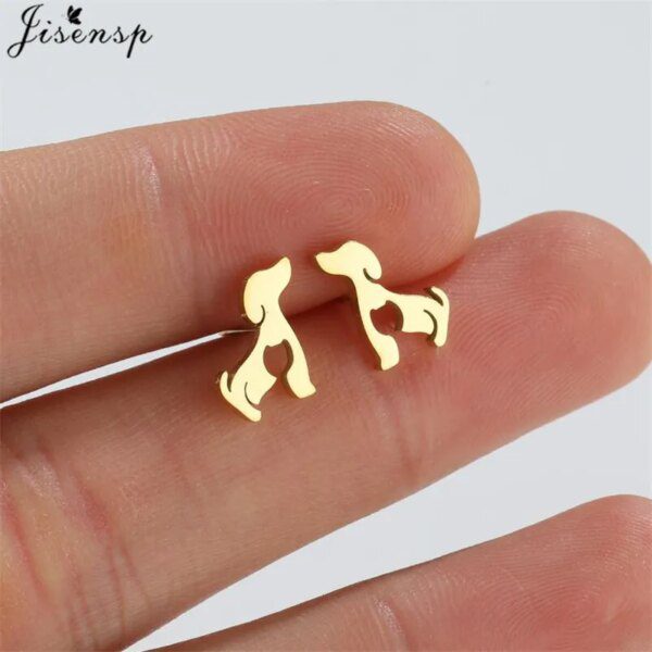 57463-ac1539.jpg boucle d oreille en acier inoxydable pour femmes et enfants, bijoux à la mode, renard, chien, tigre, cochon, écureuil