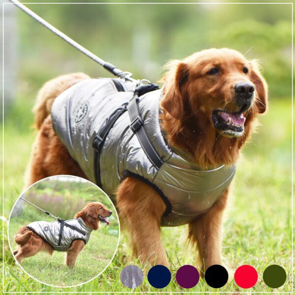 Manteau imperméable avec harnais intégré pour chien