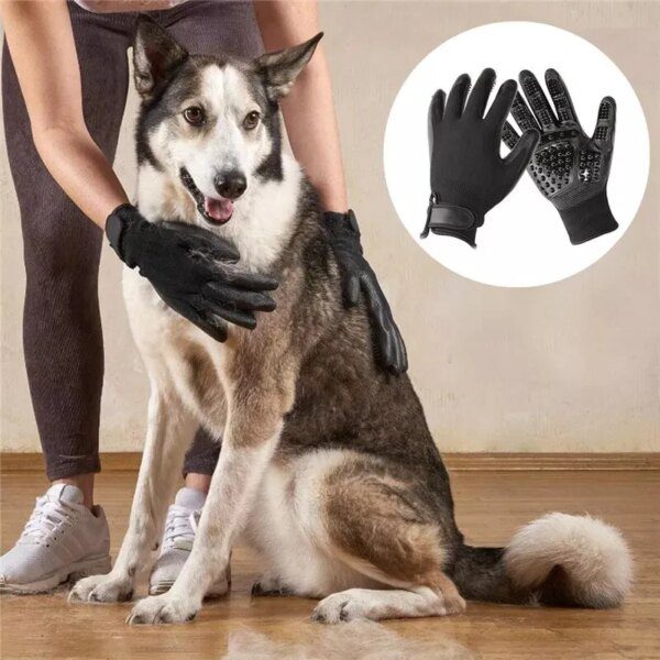 Gants de Toilettage 2-Mains pour Chien & Chat – Massage Anti-Stress
