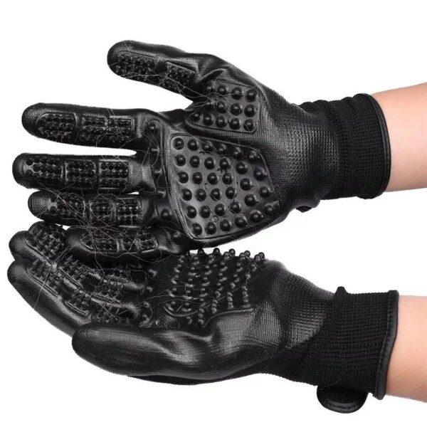 Gants de Toilettage 2-Mains pour Chien & Chat – Massage Anti-Stress