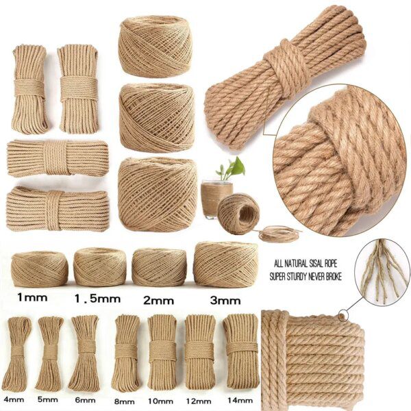corde pour arbre à chat, 1-14mm, 2-100M, pour bricolage, panier pour chat