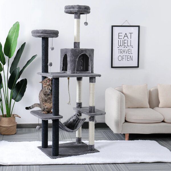 arbre à chat pour maine coon , maison, appartement, perchoir, divertissement, grattage pour chats