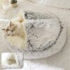 Lit d'hiver Long en peluche pour chat, couchage chat, niche 2 en 1 pour petit chien et chat