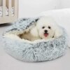 Lit d'hiver Long en peluche pour chat, couchage chat, niche 2 en 1 pour petit chien et chat