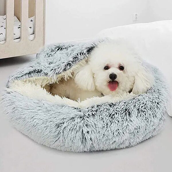 Lit d'hiver Long en peluche pour chat, couchage chat, niche 2 en 1 pour petit chien et chat