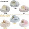 Lit d'hiver Long en peluche pour chat, couchage chat, niche 2 en 1 pour petit chien et chat
