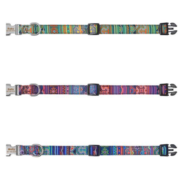 Collier personnalisé à carreaux pour chien – Identification élégante