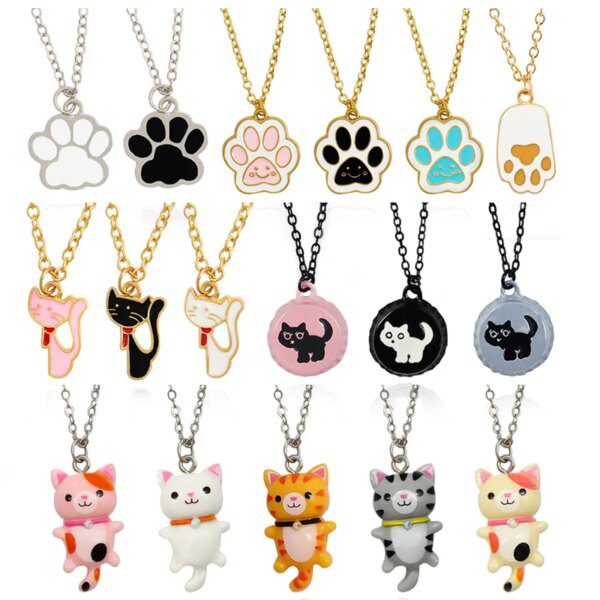 Collier patte de chat mignon