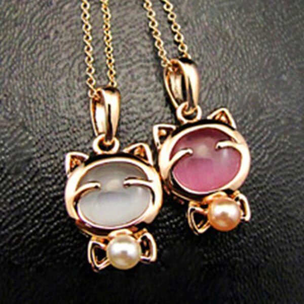 Collier bohème œil de chat pendentif en pierre, élégant 2023