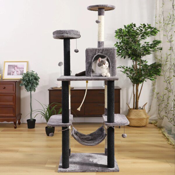 arbre a chat de luxe condo multicouche avec échelle pour chat