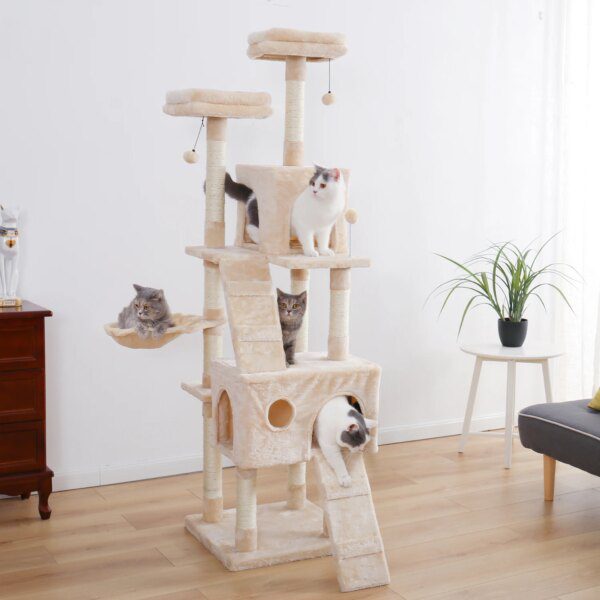 arbre a chat de luxe condo multicouche avec échelle pour chat