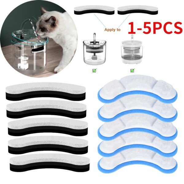 Fontaine à eau pour chat, 1 à 5 pièces, éléments filtrants de remplacement activés pour chat