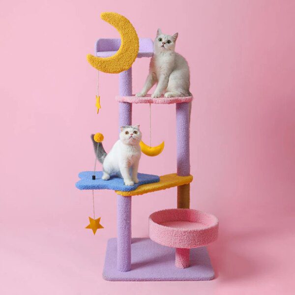 arbre a chat Lit à gratter 2 en 1 pour chats, tour de plongée pour chats