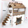 Maison à étages pour chats, aire de jeu