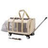 Chariot de transport extensible à roues pour chats et chiens – Double couche