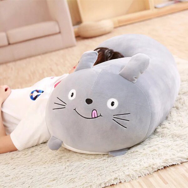 Peluche chat Coussin Tout Doux en Peluche d'Animaux pour Enfant