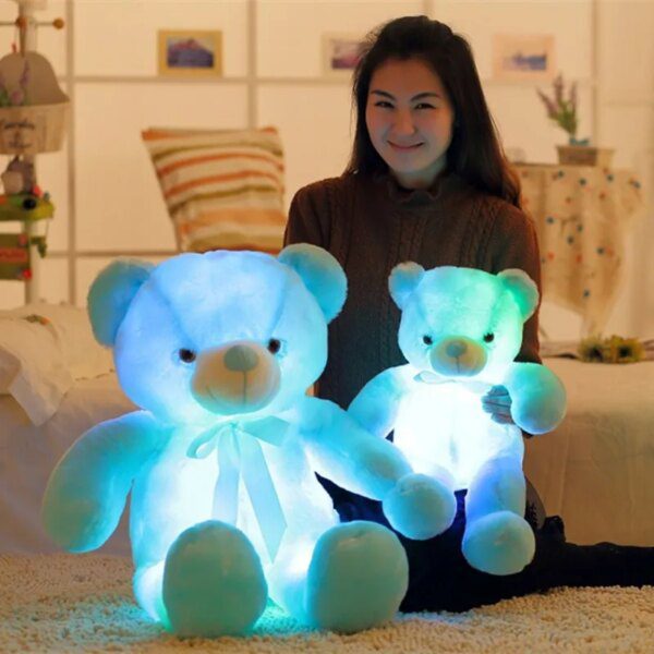 Peluche Ours  lumineux au design créatif, Teddy l'ourson avec lampe LED à lumière scintillante