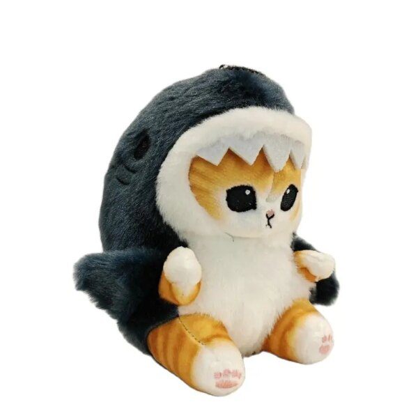 Peluche requin et chat frit, belle poupée pendentif pour sac de voiture