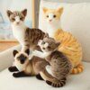 peluche chat  siamois réaliste en peluche, Jouet Simulant un Chat Américain à Poil Court