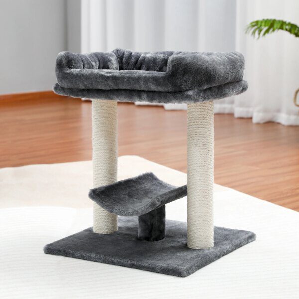 64460-8c4e5f.jpg Poteau à gratter pour chat avec nid de perchoir souple, tour d'arbre à chat