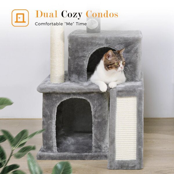 arbre a chat Tours de luxe avec doubles Condos, perchoir spacieux, hamac pour chat