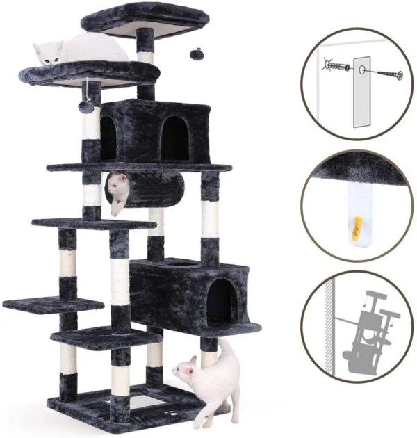 arbre a chat Poste à gratter pour chat, 203cm, jouet pour chat, escalade, cinéma