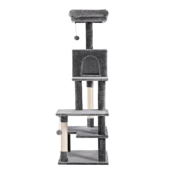 64716-7d68cf.jpg Arbre à chat avec poteaux à gratter, nid pour chat